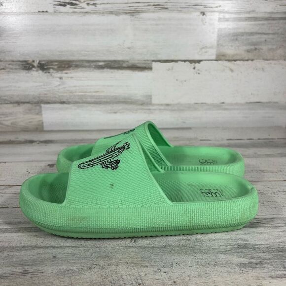 NOBO Womens Slide Summer Slippers Comfort Slip On Cactus Print Green Size 7 - Picture 2 of 6